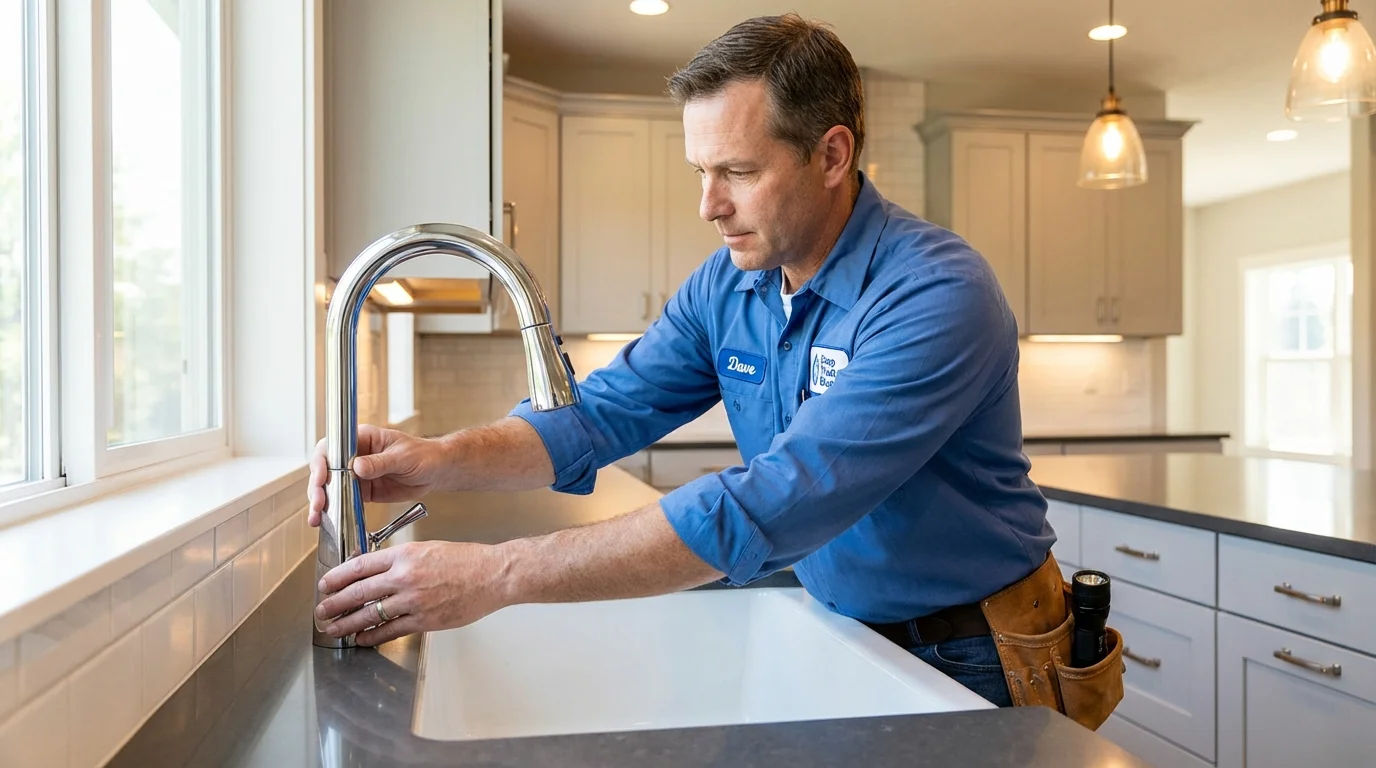 Kitchen faucet installation by Johns Plumbing LLC in Grantville