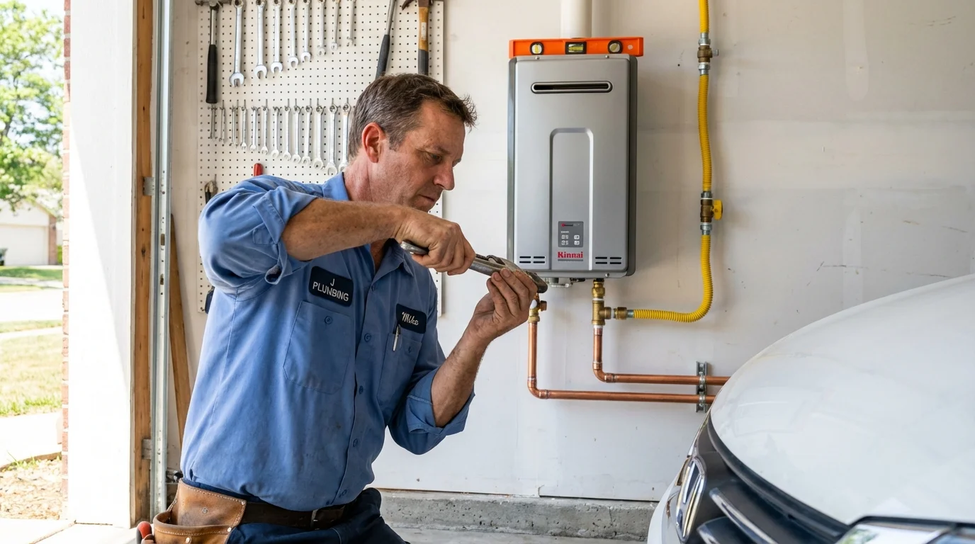Tankless water heater installation by a Johns Plumbing LLC plumber in Grantville